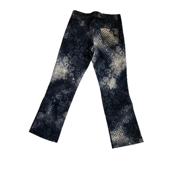 Custom bleach dye flared Uomo Collection Men’s Gold Dark Jeans Made In Italy - Picture 2 of 16